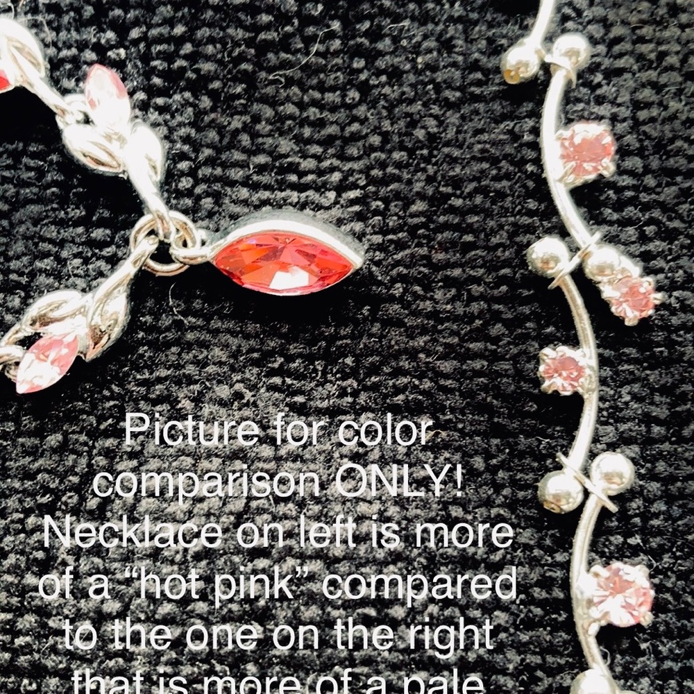 MONET Pink Fire crystal necklace & earring SET! - Picture 10 of 10